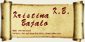 Kristina Bajalo vizit kartica